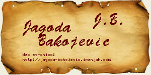 Jagoda Bakojević vizit kartica